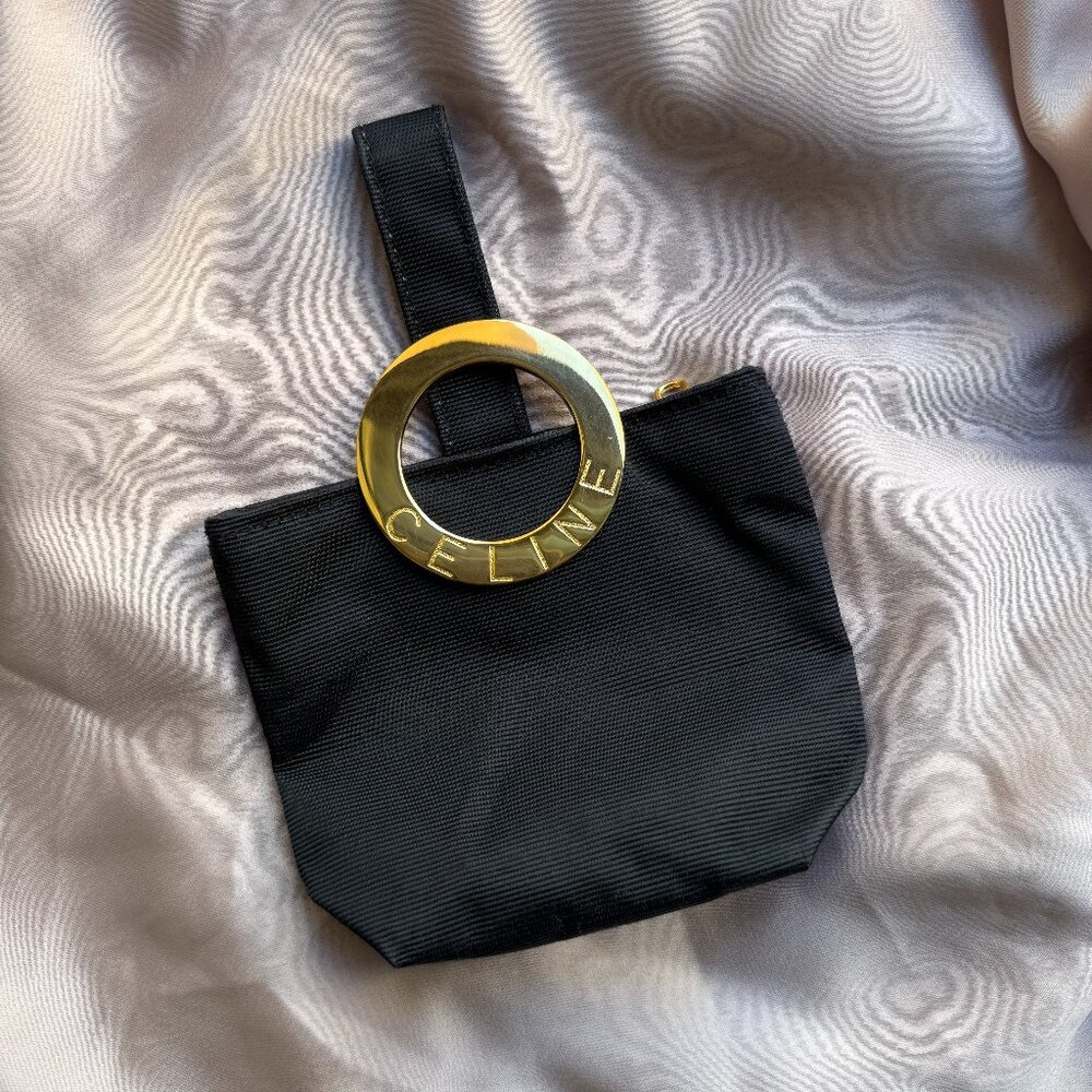 Celine Black and Gold Wristlet